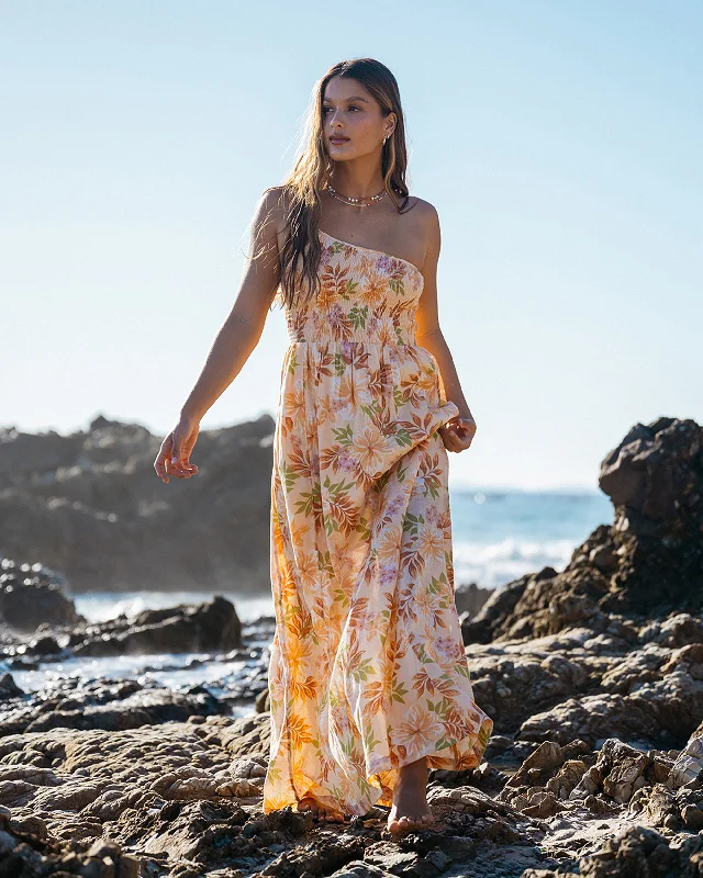 Hurry, Sale Ends Soon!Warmer Days One Shoulder Maxi Dress - Peach Whip