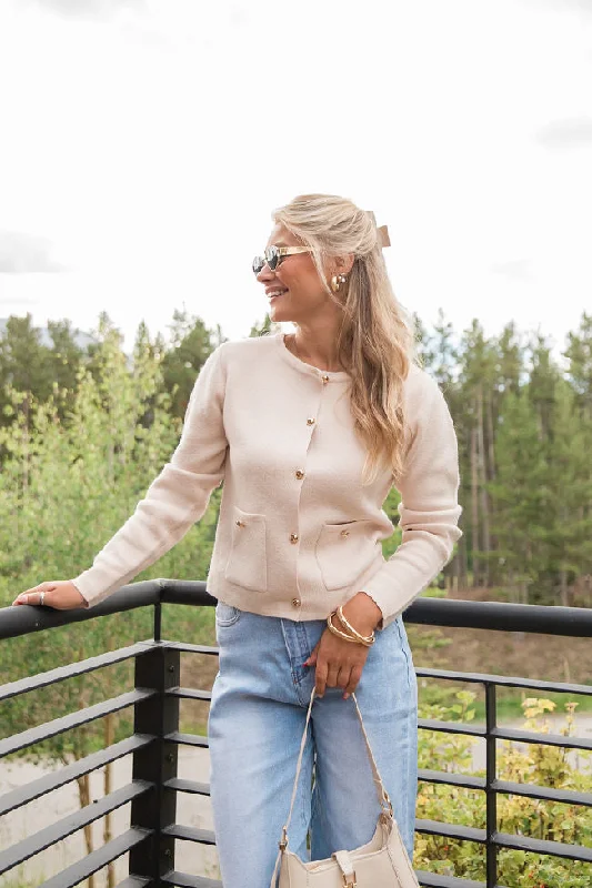 Best Deals Just for You!What It Looks Like Beige Cardigan Jacket