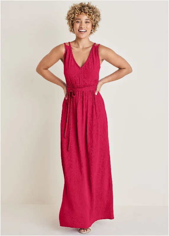 Score Huge Discounts Today!Braided Detail Maxi Dress - Barberry