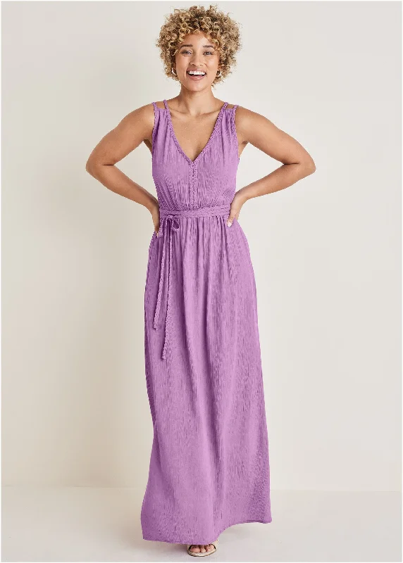 Limited Deals, Unlimited Savings!Braided Detail Maxi Dress - Purple