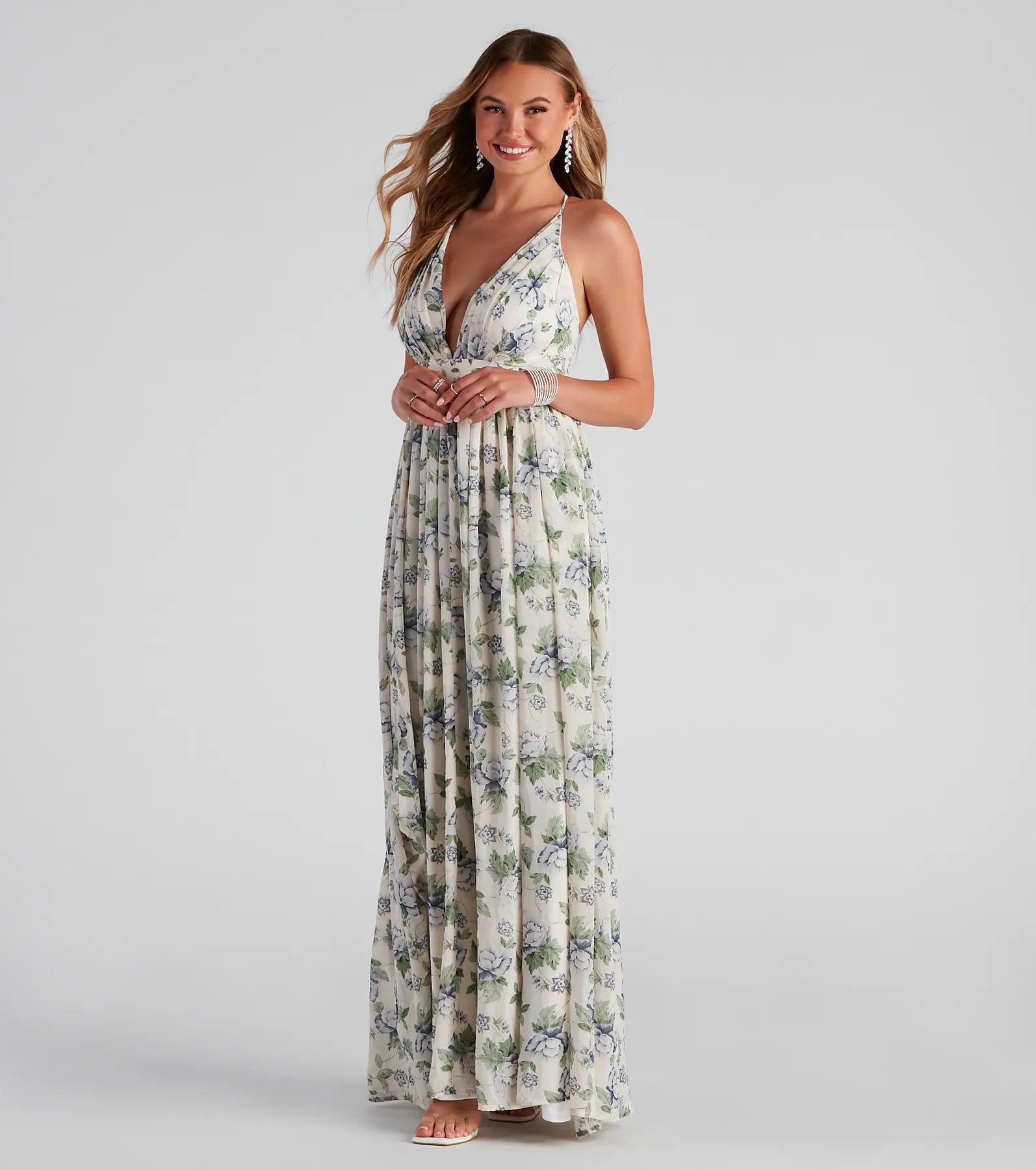 Hottest Discounts of the Year!Zaya Formal Floral Chiffon Dress