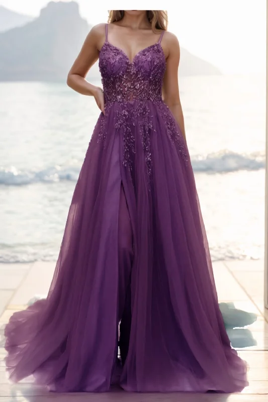 Today’s Deals, Tomorrow’s Regrets!A-line Sweep-Brush Train Tulle Prom Dress CS0402 Today’s Deals, Tomorrow’s Regrets!A-line Sweep-Brush Train Tulle Prom Dress CS0402