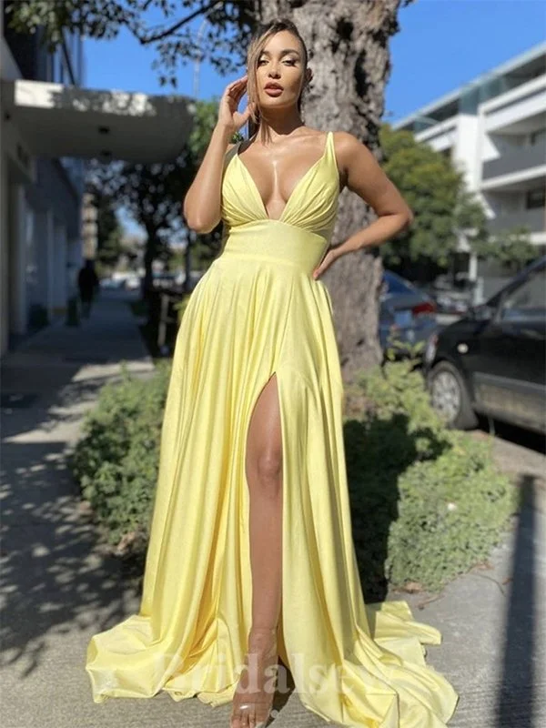 Flash Deals – Act Quickly!A-line Yellow Fashion Sexy Slit Elegant Modest Long Party Evening Prom Dresses PD1338 Flash Deals – Act Quickly!A-line Yellow Fashion Sexy Slit Elegant Modest Long Party Evening Prom Dresses PD1338
