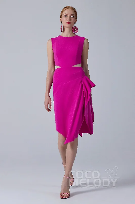 Hurry! While Supplies Last!Asymmetrical Knee Length Twisted Silk Fabric Dress CS0212