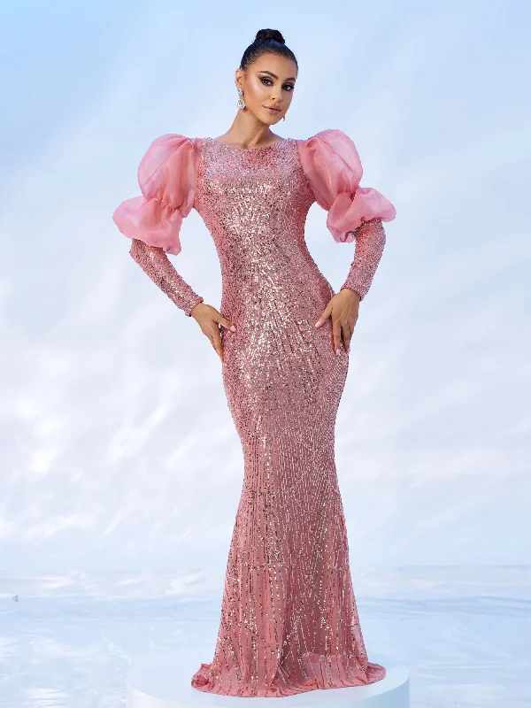 Must-Have Deals Inside!Ballon Sleeve Glitter Princess Dress GM00471