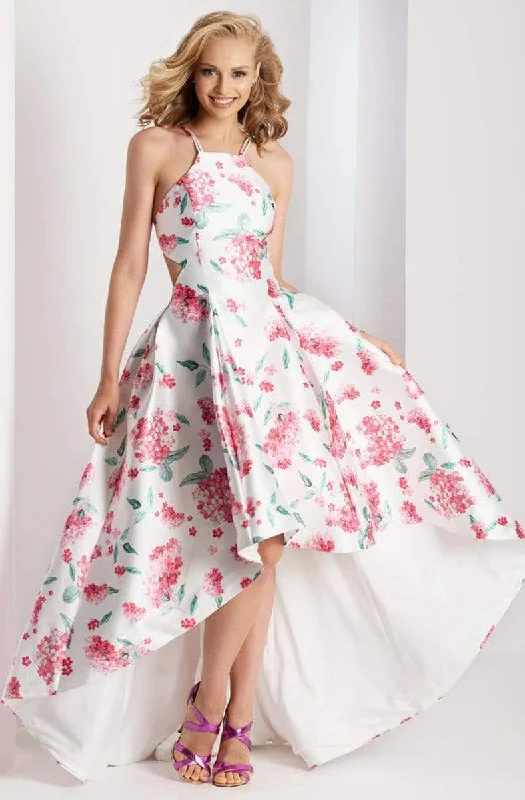 Crazy Discounts Inside!Clarisse Prom - 3564 Halter Floral High Low Prom Dress