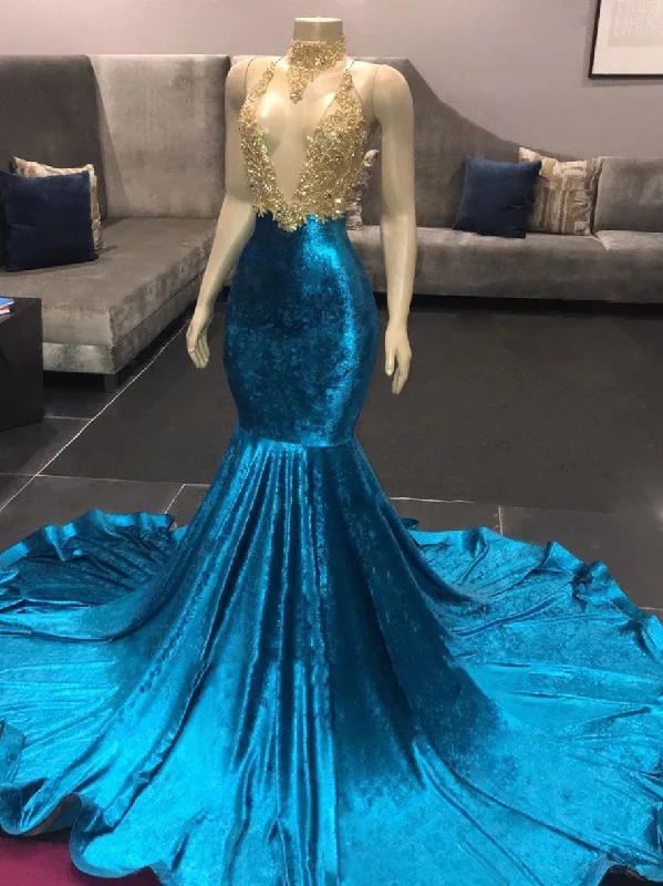 Price Drops You’ll Love!Deep V-neck Long Mermaid Velvet Prom Dresses, Lace Beaded Prom Dresses, Long Prom Dresses Price Drops You’ll Love!Deep V-neck Long Mermaid Velvet Prom Dresses, Lace Beaded Prom Dresses, Long Prom Dresses