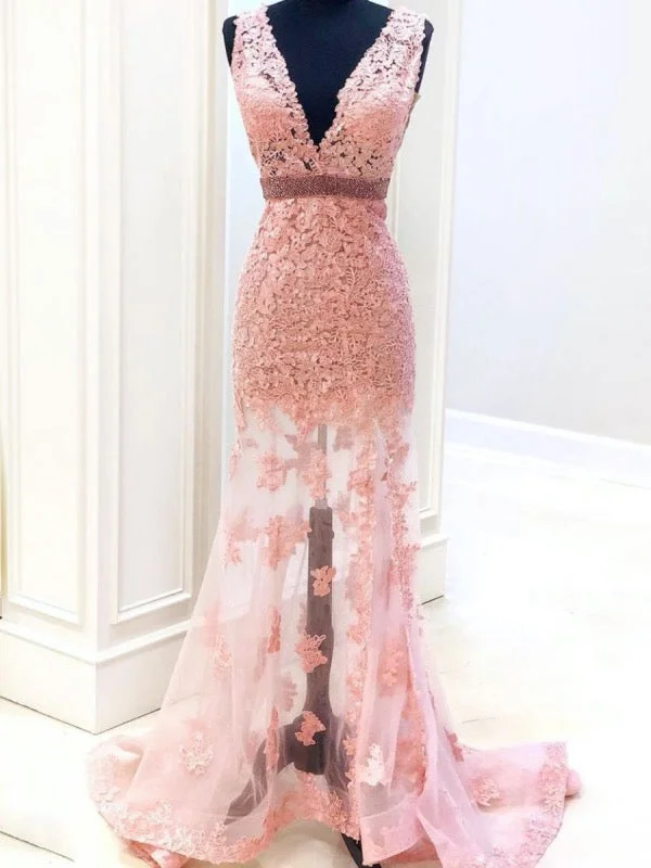 Hurry! While Supplies Last!Elegant Lace Mermaid Long Prom Dresses, V-neck Students Evening Party Prom Dresses Hurry! While Supplies Last!Elegant Lace Mermaid Long Prom Dresses, V-neck Students Evening Party Prom Dresses