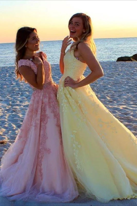 Amazing Prices You Can’t Resist!Elegant Pink Long Prom Dress with Lace Appliques         cg23743