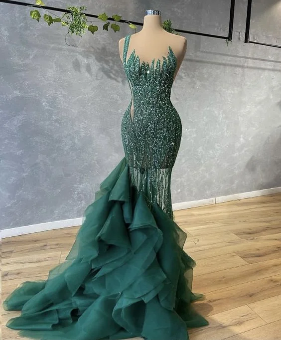 Only a Few Left – Order Now!Green Long Prom Dress sexy evening gown        cg24199
