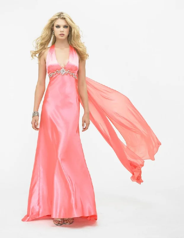 Huge Savings – Act Now!La Femme - 12262 Halter Style Bead Embellished Empire Evening Gown Huge Savings – Act Now!La Femme - 12262 Halter Style Bead Embellished Empire Evening Gown