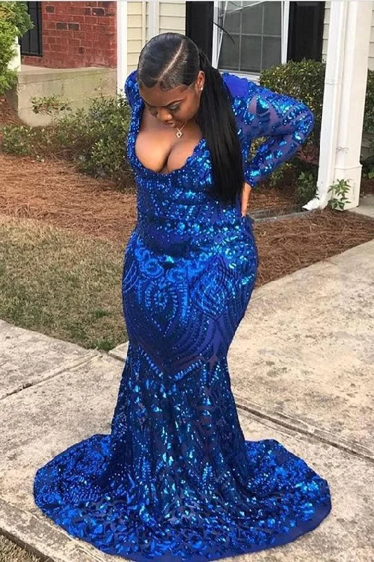 Lowest Prices Guaranteed!Long Sleeve Mermaid Plus Size Sequined Prom Dress cg24241 Lowest Prices Guaranteed!Long Sleeve Mermaid Plus Size Sequined Prom Dress cg24241