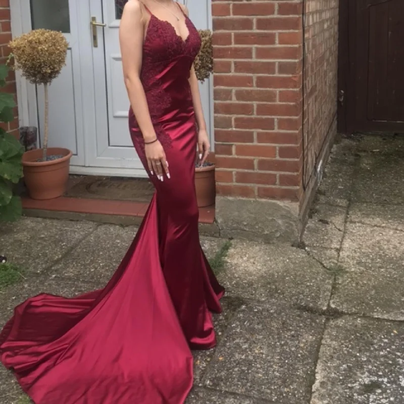Only a Few Left – Order Now!mermaid burgundy prom dress formal dress        cg24076