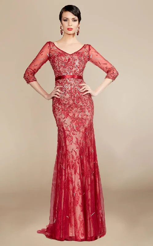 Everything Must Go!MNM Couture - 0767 Bedazzled V-neck Sheath Dress
