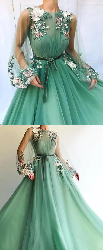 Lowest Prices Guaranteed!Sexy Long Sleeve Tulle A-Line Prom Dresses Sweetheart Applique Evening dress cheap hot dress cg23921 Lowest Prices Guaranteed!Sexy Long Sleeve Tulle A-Line Prom Dresses Sweetheart Applique Evening dress cheap hot dress cg23921