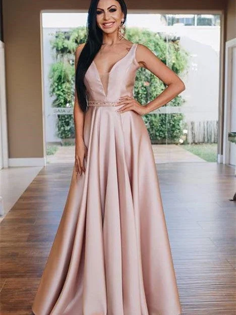 Must-Have Deals Inside!Straps Long A-line Simple Satin Prom Dresses, Beaded Waist Prom Dresses, 2021 Prom Dresses Must-Have Deals Inside!Straps Long A-line Simple Satin Prom Dresses, Beaded Waist Prom Dresses, 2021 Prom Dresses