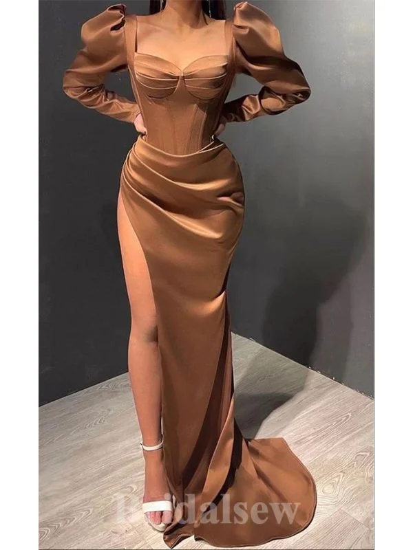 Enjoy Huge Discounts Now!Unique New Elegant Mermaid Long Sleeves Modest Long Party Evening Prom Dresses PD1351
