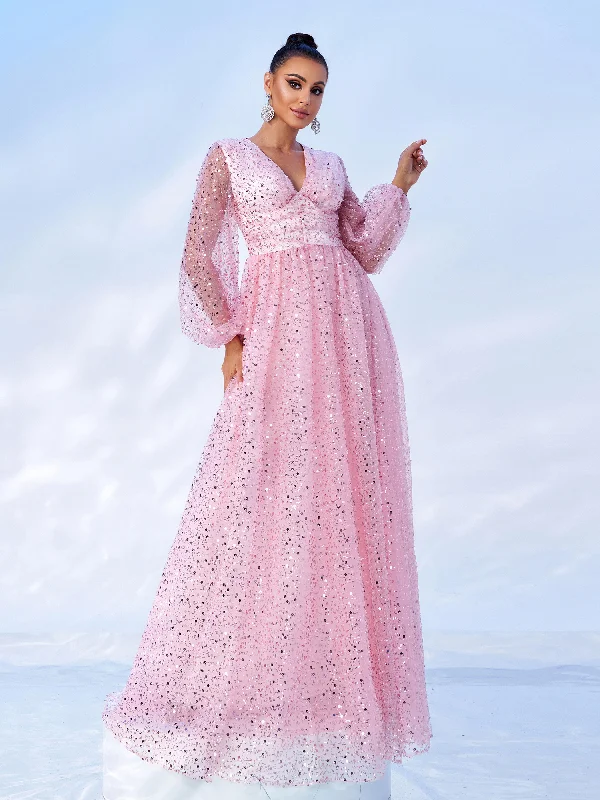 Bigger Savings, Better Shopping!V-neck A-line Mesh Princess Dress GM00559