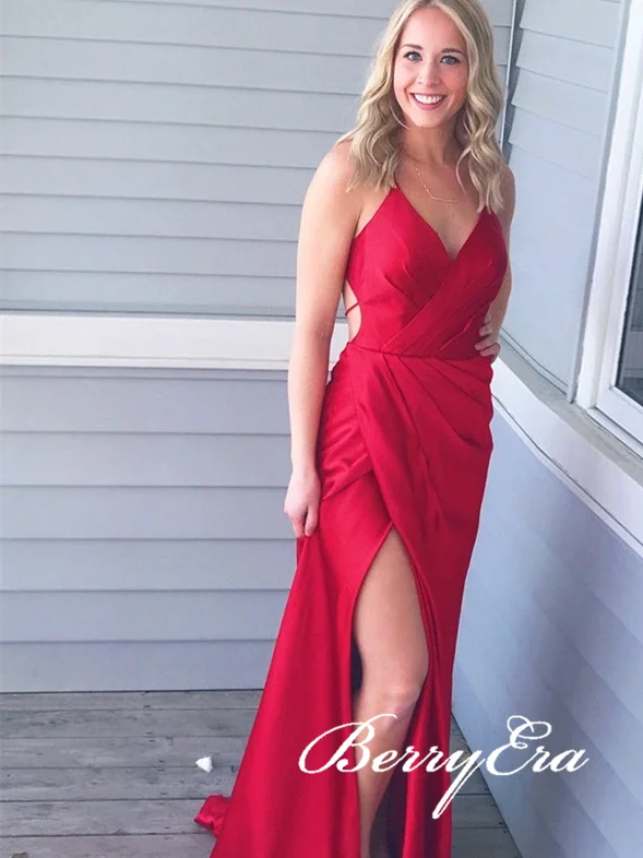 Best Price of the Season!V-neck Long Mermaid Side Slit Red Prom Dresses, Long Prom Dresses, Simple Prom Dresses Best Price of the Season!V-neck Long Mermaid Side Slit Red Prom Dresses, Long Prom Dresses, Simple Prom Dresses