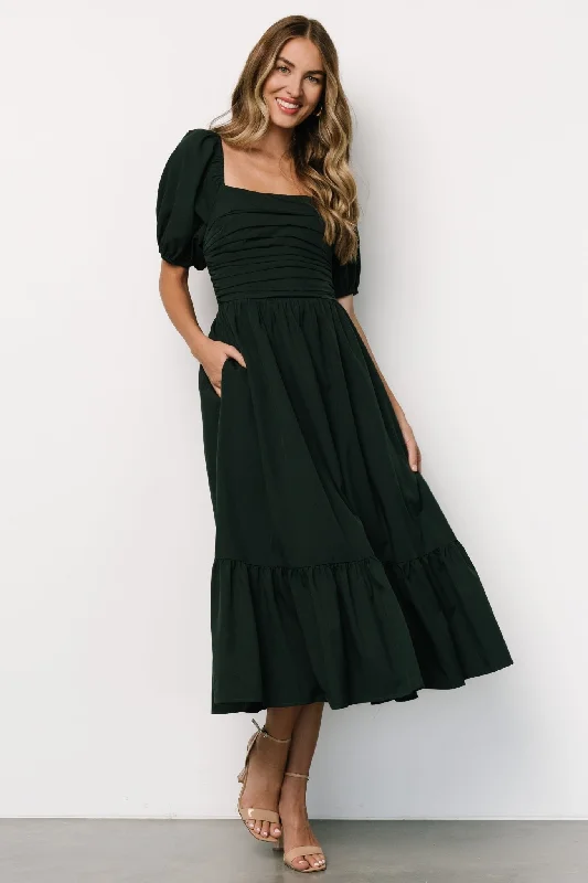 Don’t Wait – Shop Today!Andrea Pleated Midi Dress | Forest Green