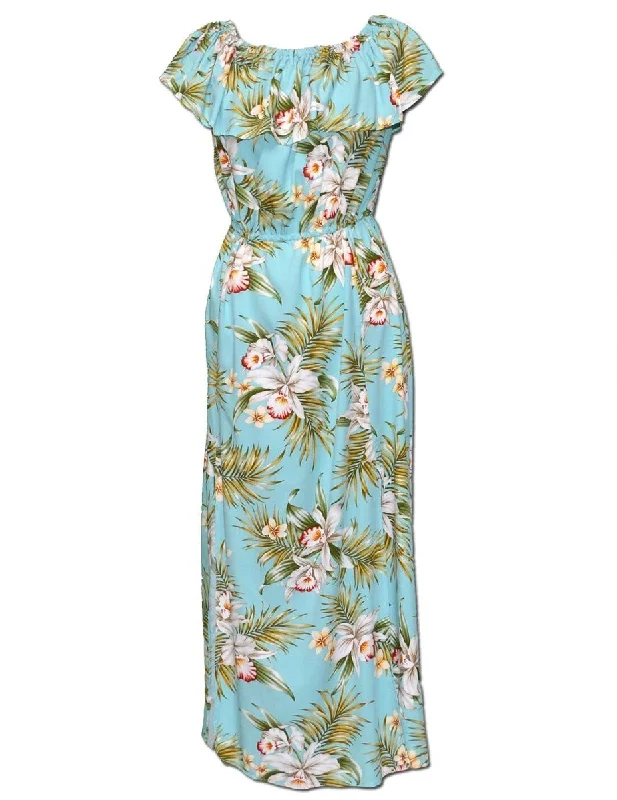 Seasonal Sale – Shop Now!Ankle Length Dress Off Shoulder Classic Orchids
