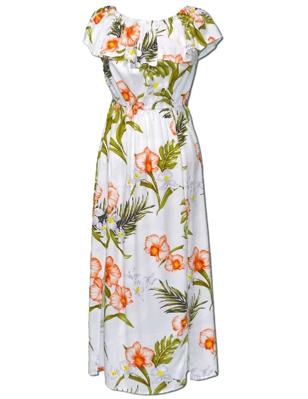 Save Money, Shop Happy!Ankle Length Dress Off Shoulder Passion Orchids