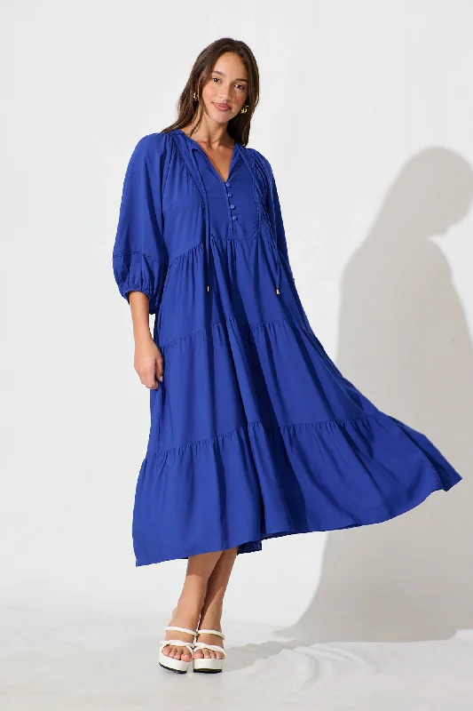 Get It Before It’s Gone!Barrymore Midi Smock Dress in Cobalt
