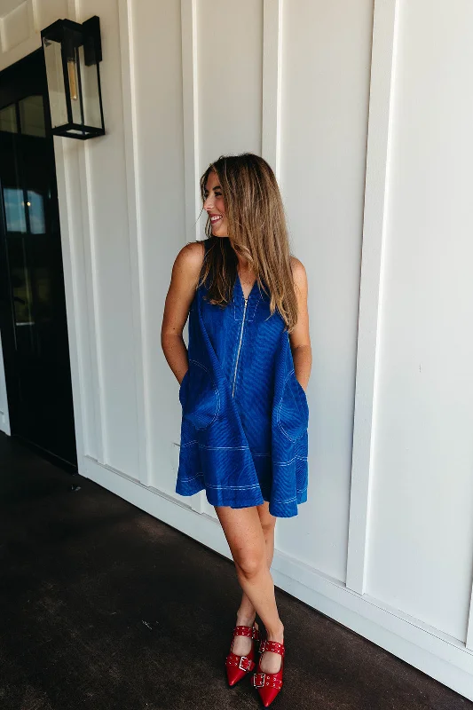 Must-Have Deals Inside!Big Crush Corduroy Dress - Blue