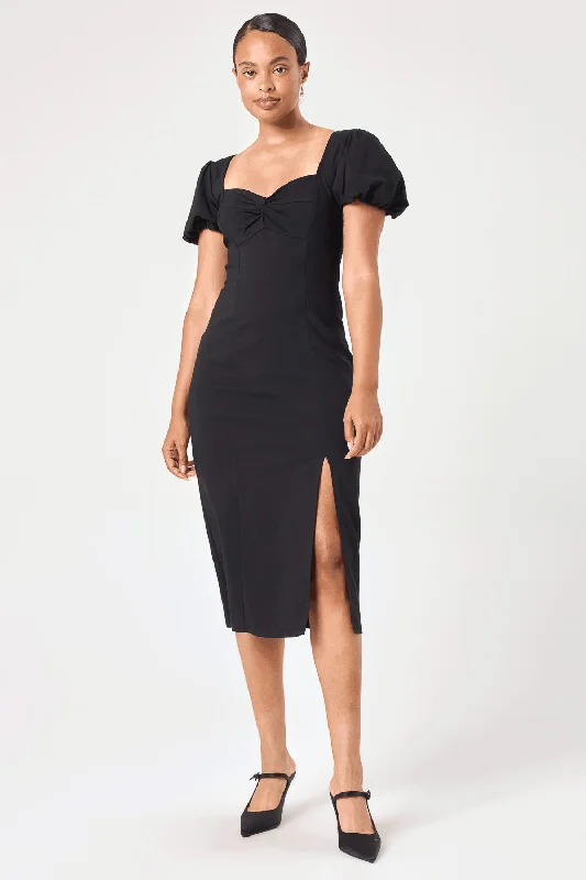 Shop Before It’s Gone!Black Puff Sleeve Pencil Dress