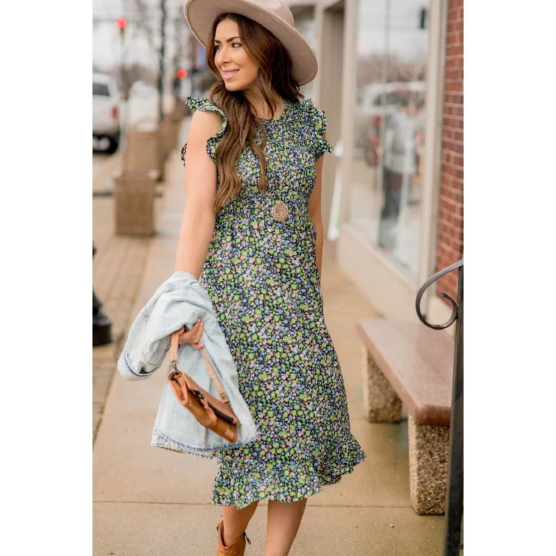 The Best Deals Won’t Wait!Blooming Floral Midi Dress