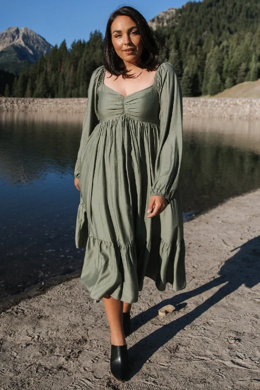 One Day Only – Huge Savings!Brittany Long Sleeve Dress | Olive