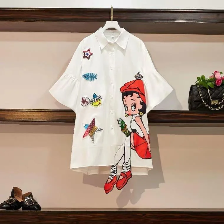 Must-Have Deals Inside!Cartoon Funky Shirt Dress