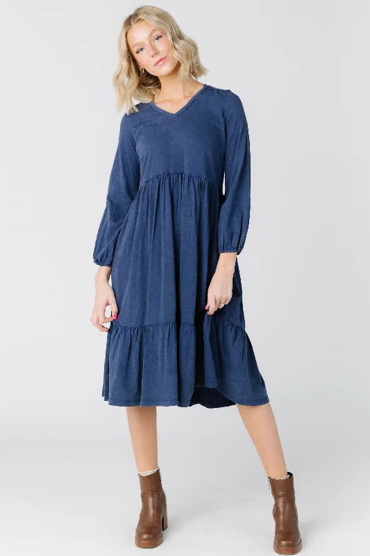 Everything Must Go!Citrus Acid Wash L/S Midi Dress