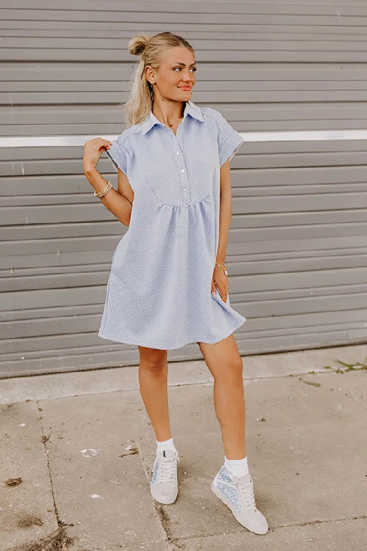 Only a Few Left – Order Now!Downtown Dallas Mini Dress in Sky Blue