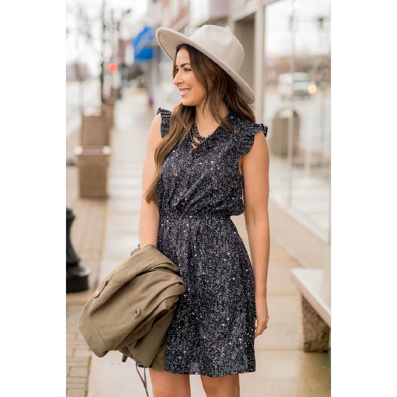 Time to Snag a Bargain!Splatter Dot Ruffle Dress