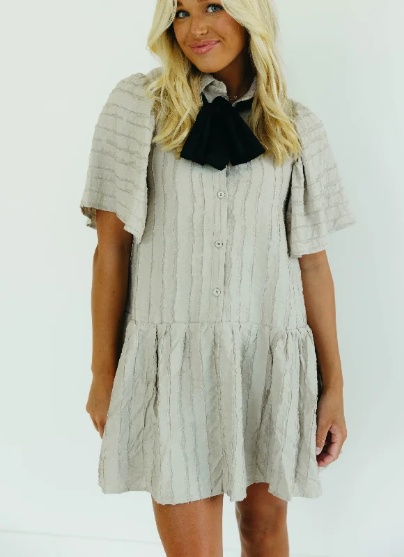 One Click Away from Big Savings!Ensley Mini Dress - Oatmeal/Black