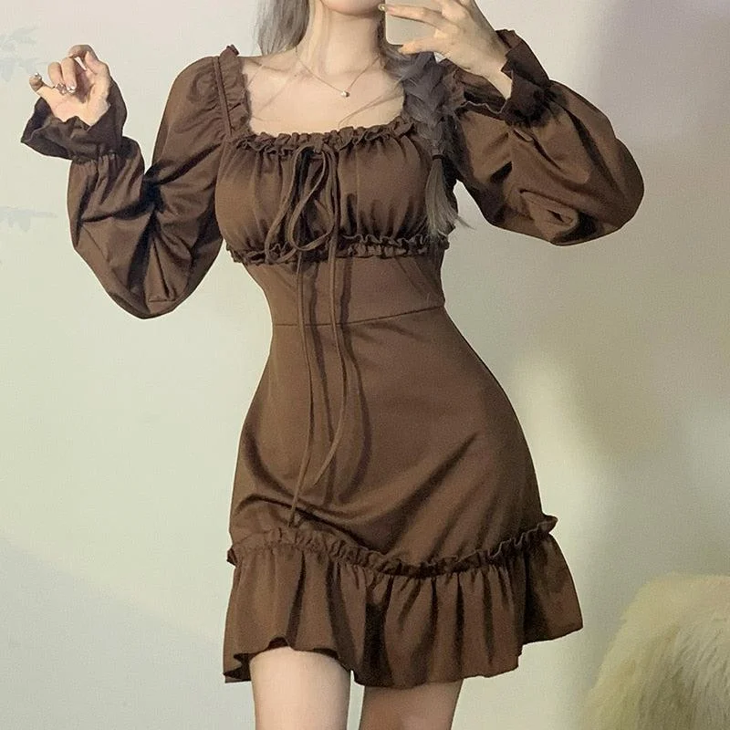 Price Drop Alert!Fairy Grunge Ruffled Mini Dress