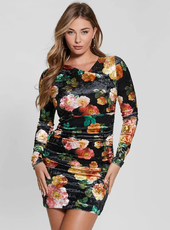New Discounts Just Dropped!Floral Tess Velvet Mini Dress