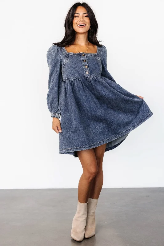 Huge Price Cuts Await!Gretchen Denim Short Dress | Blue