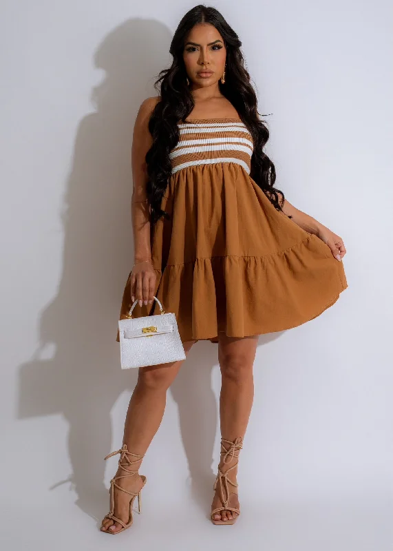 Act Fast – Limited Time Savings!Heart Is Full Ribbed Mini Dress Brown