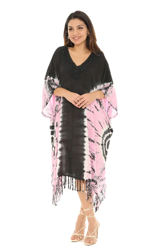 Your Exclusive Offer Awaits!Caftan Style Fringes Hem Dress