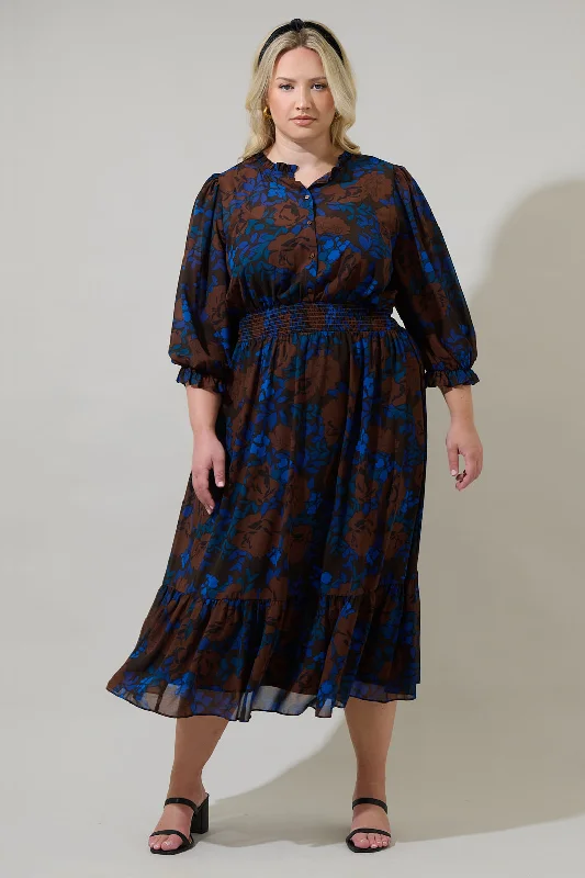 Don't Miss Out!Lebanon Floral Irene Smocked Midi Dress Curve