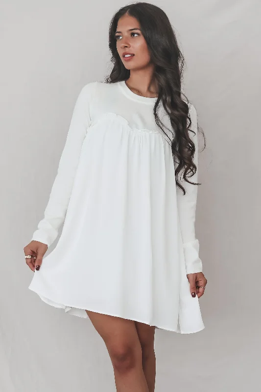 Your Favorite Items on Sale Now!Sweeter Than Most Long Sleeve White Mini Dress