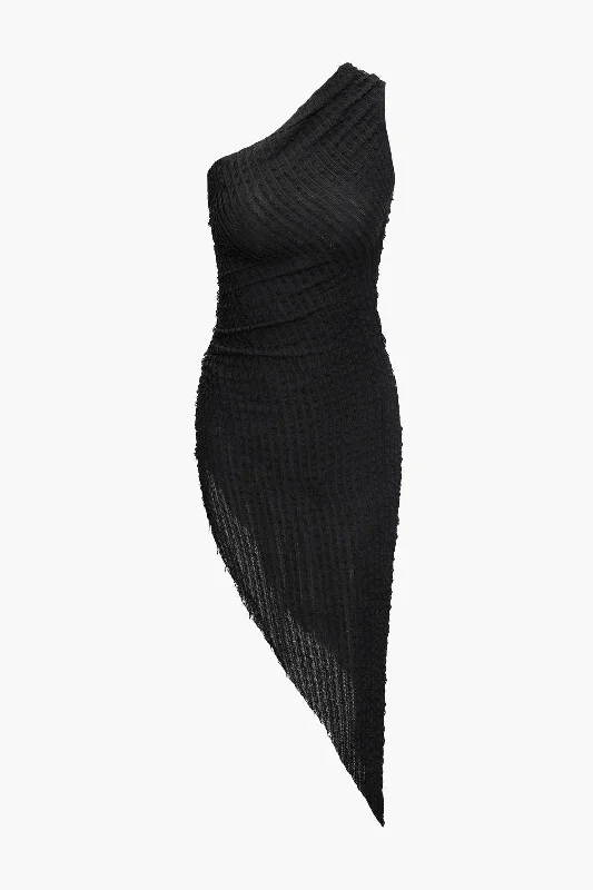 Your Best Deals Are Here!One Shoulder Asymmetric Midi Dress