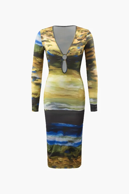 Sale Alert – Get Ready to Shop!Tie Dye V-neck Midi Dress