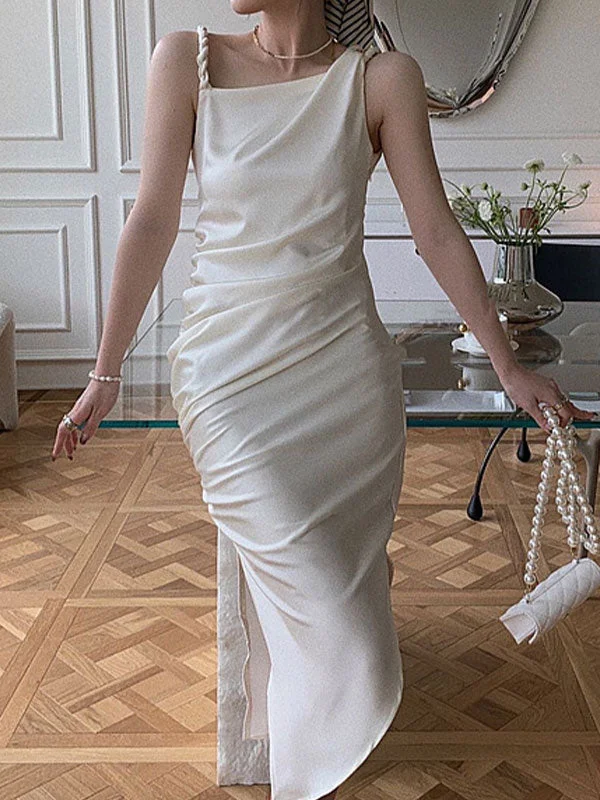 Savings You Can’t Ignore!Irregular Split Strappy Party Midi Dress