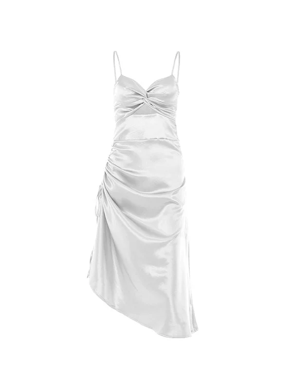 Upgrade for Less!Irregular Cutout Slip Midi Dress
