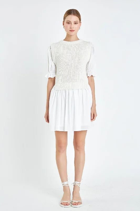 Limited-Time Price Drop!Mix Media Dress