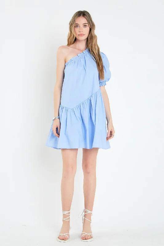 Time to Save Big!One Shoulder Mini Dress
