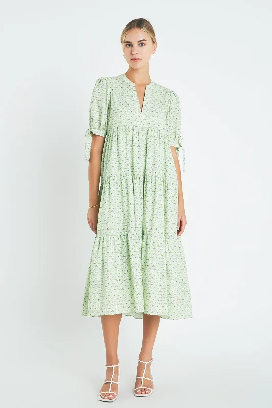 Shop Smart, Save Big!Print V Neck Midi Dress